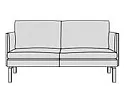Диван двухместный, опоры хром