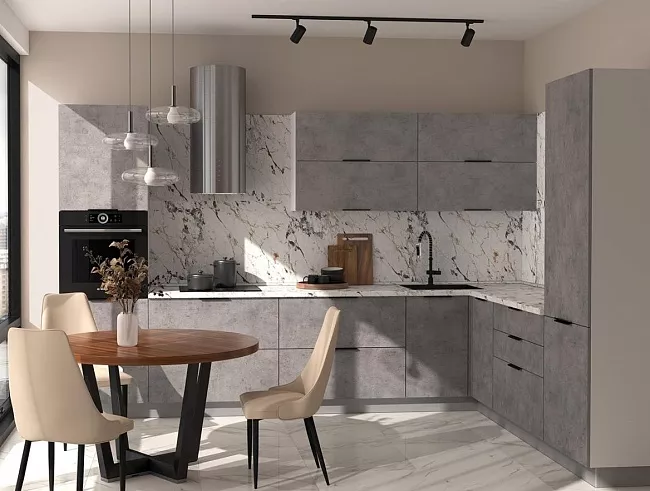 фото Модульная кухня Бетон