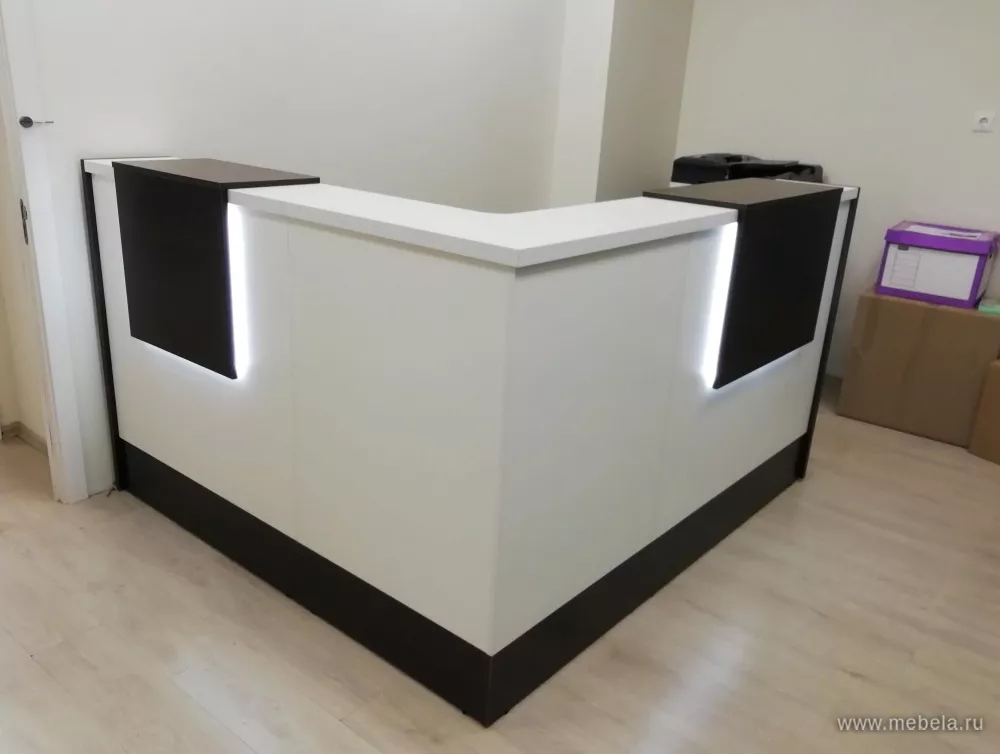 Дар Мебель | стойка ресепшн Style Wenge, офисный интерьер, живое фото