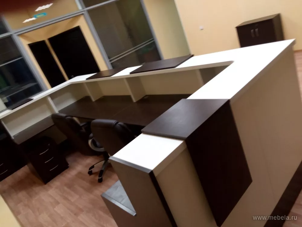 Дар Мебель | стойка ресепшн Style Wenge, офисный интерьер, живое фото