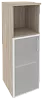 Офисный шкаф средний узкий лев./прав. (1 низкий фасад стекло в раме)