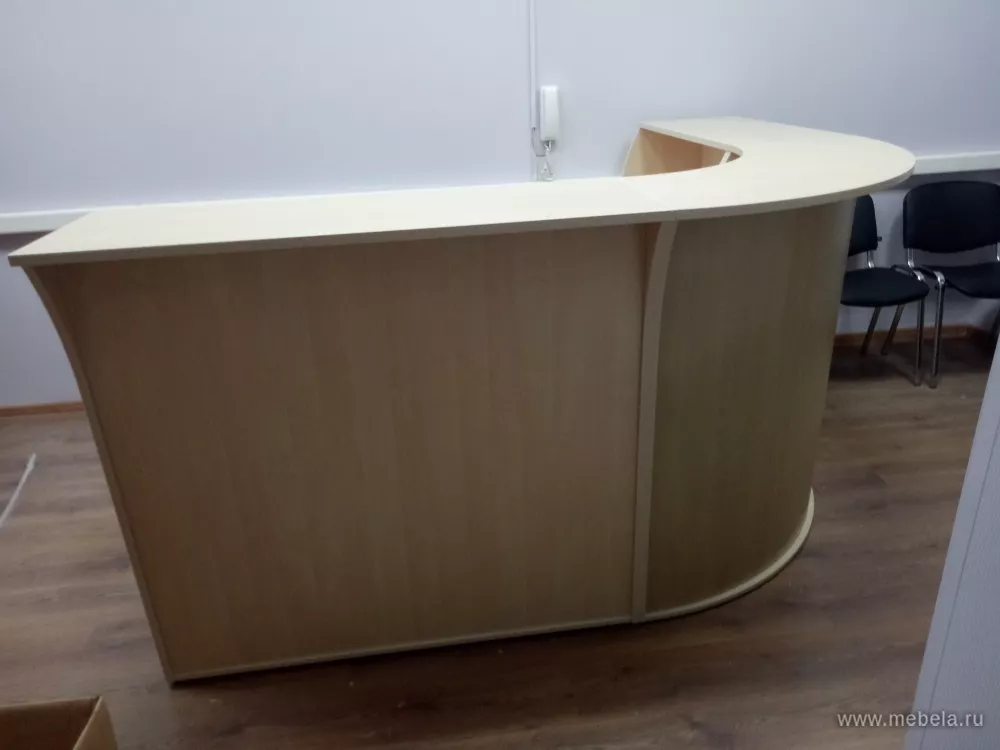 Дар Мебель | стойка ресепшн Riva Клён, офисный интерьер, живое фото