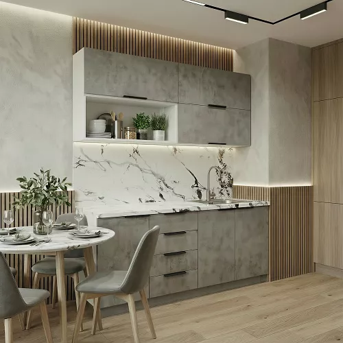 фото Модульная кухня Бетон №2