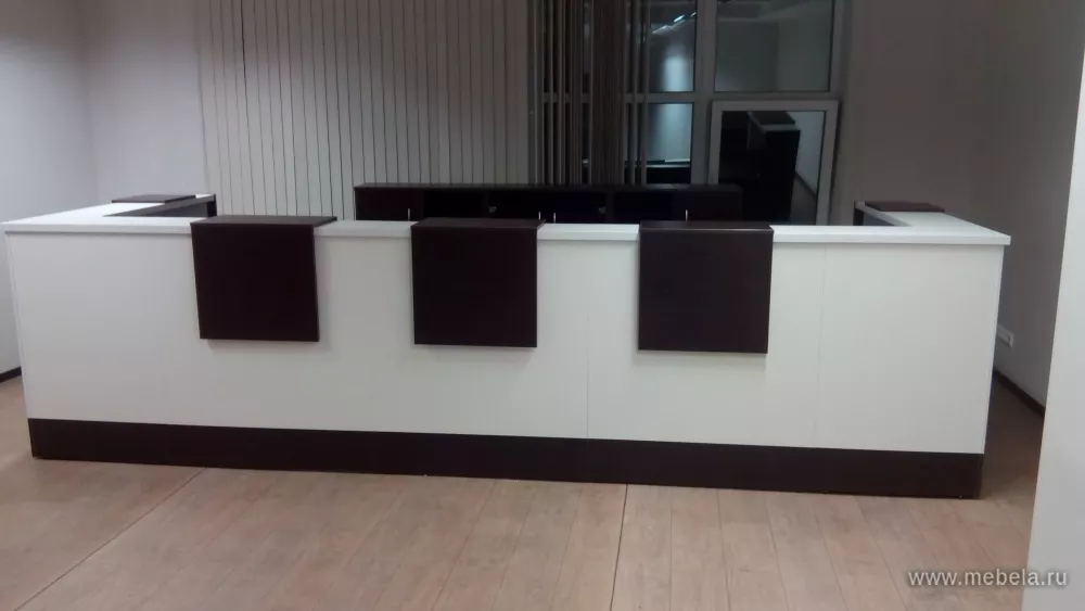 Дар Мебель | стойка ресепшн Style Wenge, офисный интерьер, живое фото