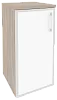 Офисный шкаф низкий узкий лев./прав. (1 низкий фасад белое стекло в раме)