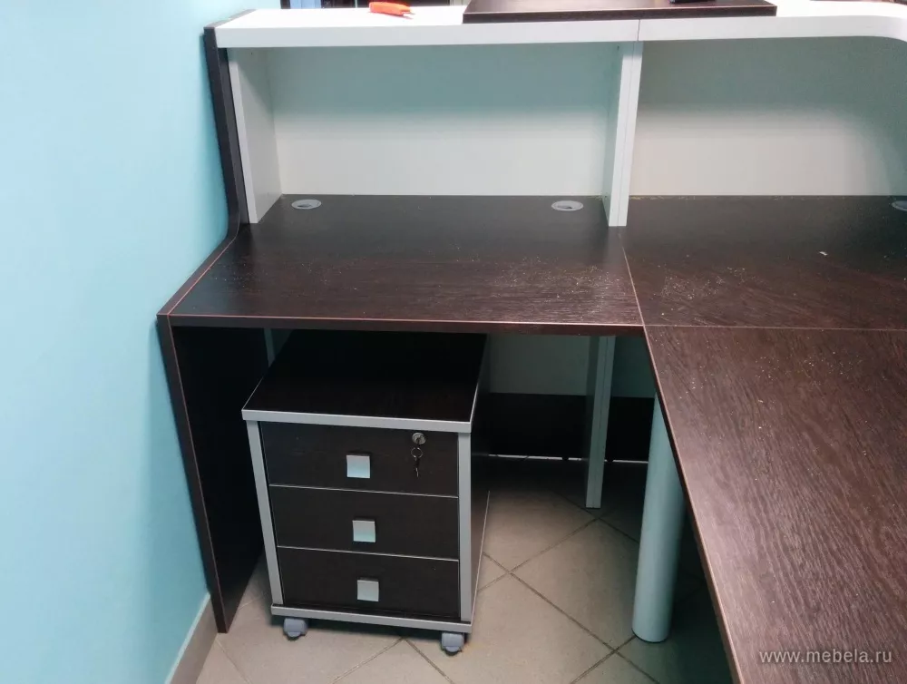 Дар Мебель | стойка ресепшн Style Wenge, офисный интерьер, живое фото