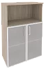 Офисный шкаф средний широкий (2 низких фасада стекло в раме)