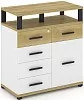 Тумба приставная широкая 5 ящиков + 1 распашной фасад. С надставкой широкой.