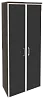 Офисный шкаф высокий широкий (2 высоких фасада чёрное стекло в раме)