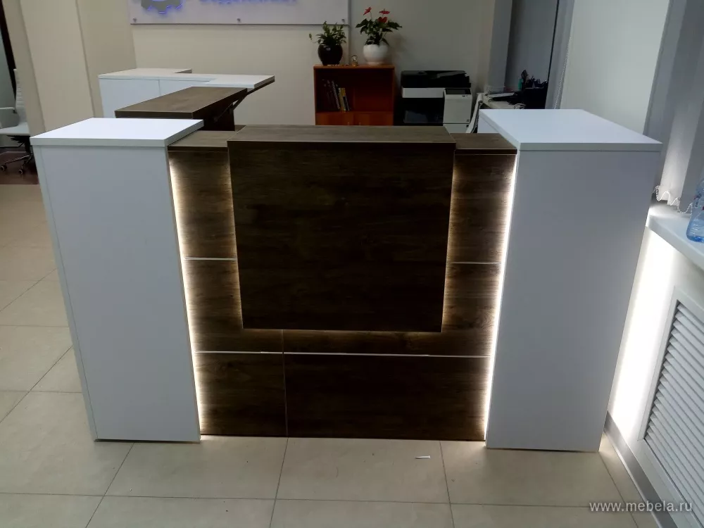 Дар Мебель | стойка ресепшн Onix Mali, офисный интерьер, живое фото