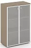 Офисный шкаф средний широкий (двери матовое стекло в раме)
