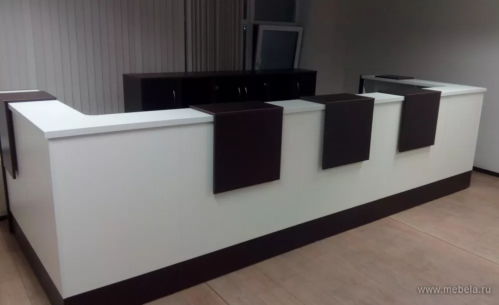 Дар Мебель | стойка ресепшн Style Wenge, офисный интерьер, живое фото