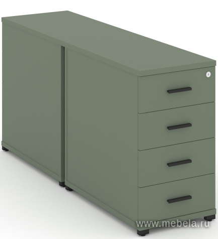 Тумба двухсторонняя опорная/приставная 4 ящика.