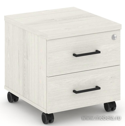 Тумба мобильная 2 ящика. Стандартные колеса