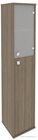 Офисный шкаф высокий комбинированный со стеклом