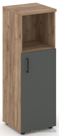 Офисный шкаф средний узкий левый / правый (1 низкий фасад, задняя стенка ЛДСП)