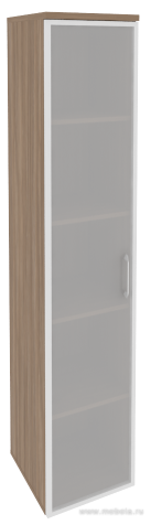 Офисный шкаф высокий узкий со стеклом в раме левый / правый