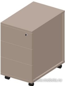 Тумба мобильная узкая (3 ящика) без ручек