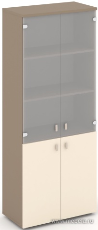 Шкаф высокий широкий (ЛДСП + матовое стекло)
