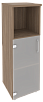 Офисный шкаф средний узкий стекло (лев/прав) 