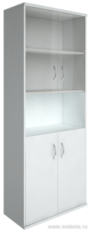 Офисный шкаф высокий широкий со стеклом