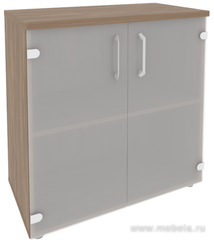 Офисный шкаф низкий широкий со стеклом