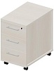  Тумба мобильная узкая (3 ящика, стандартные колёсные опоры, ручки - алюминий)