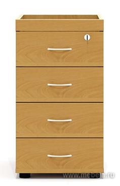 Тумба приставная с замком, 4 ящика (без топа!)