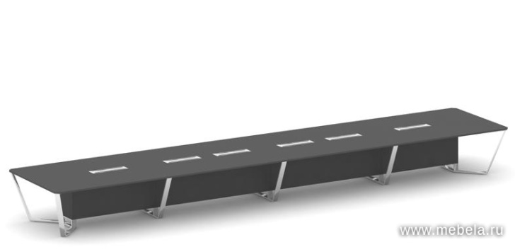 Стол переговорный прямоугольный с лючками из нержавеющей стали