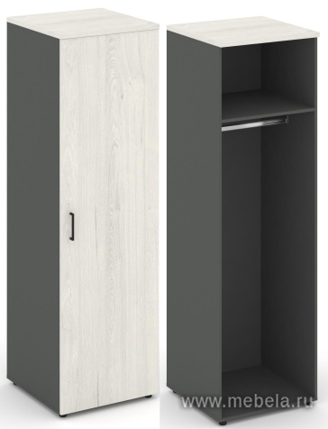 Гардероб узкий глубокий универсальный, задняя стенка ЛДСП