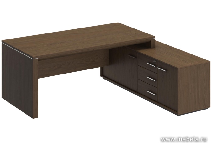 Стол руководителя правый на опорной тумбе