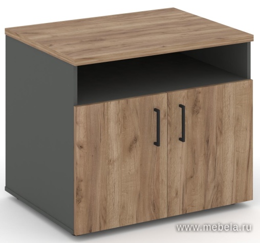 Офисная тумба для оргтехники, с нишей и распашными дверцами