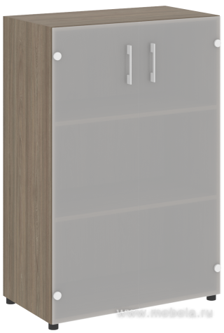 Офисный шкаф средний закрытый двери стекло