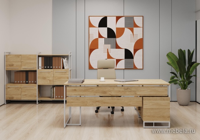 Стол руководителя на металлокаркасе