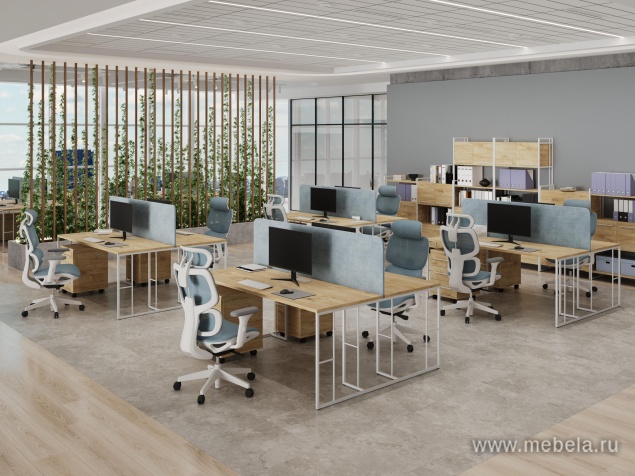 Стол для переговоров на металлических опорах