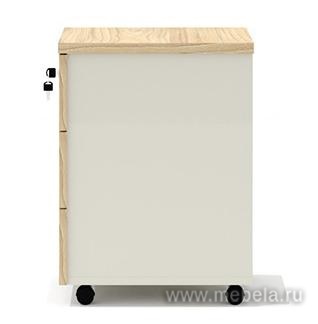 Мобильная офисная тумба с колёсиками и замком, 3 ящика