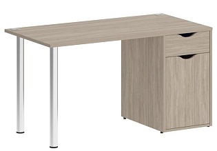 Стол компьютерный на металлокаркасе с тумбой