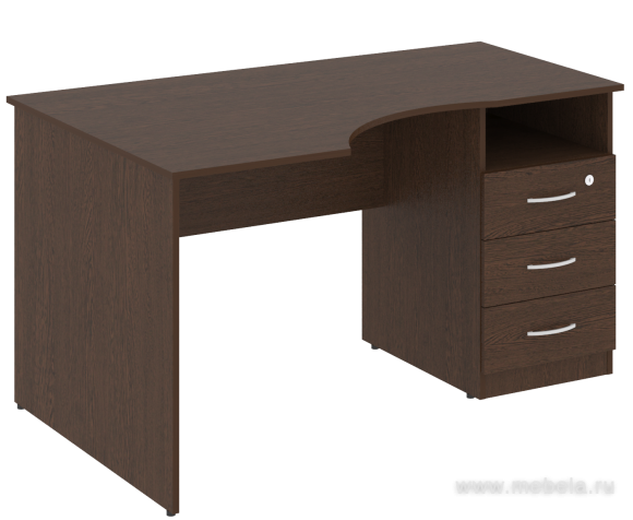 Стол криволинейный с тумбой правый