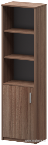 Офисный шкаф узкий полуоткрытый