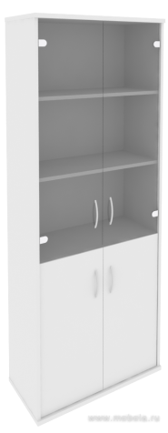 Офисный шкаф комбинир. со стеклом