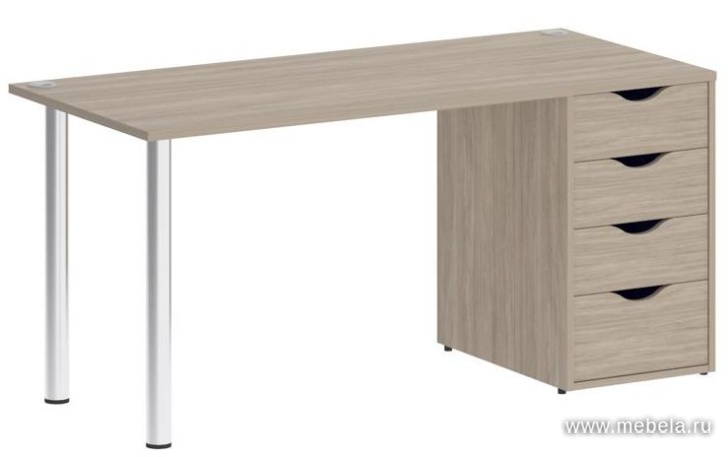 Стол компьютерный на металлокаркасе с тумбой