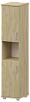 Офисный шкаф узкий высокий закрытый с нишей (ЛДСП)