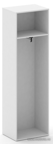 Гардероб узкий универсальный белое стекло