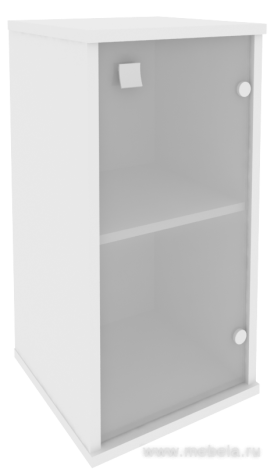 Офисный шкаф низкий узкий правый (стекло)