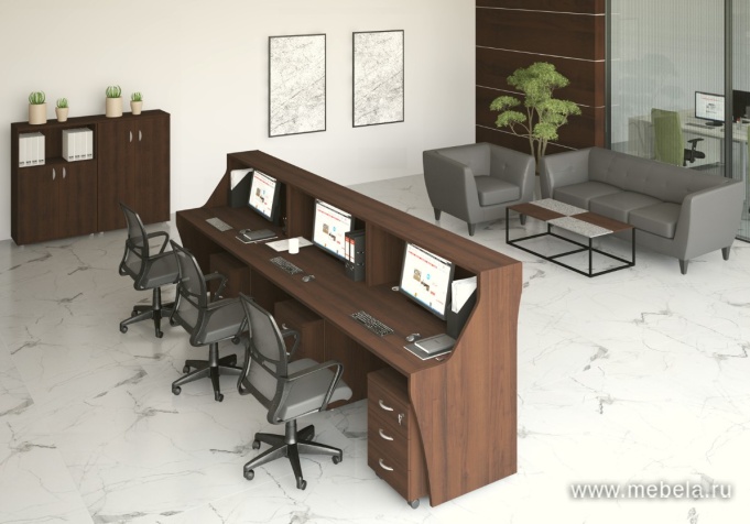 Модуль стойки ресепшен прямой с вырезом (без опор)