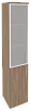 Офисный шкаф высокий узкий стекло в раме левый / правый