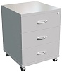 Мобильная офисная тумба с колёсиками и замком, 3 ящика