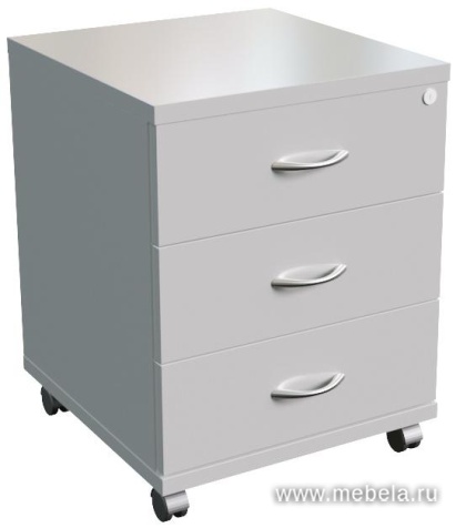 Мобильная офисная тумба с колёсиками и замком, 3 ящика