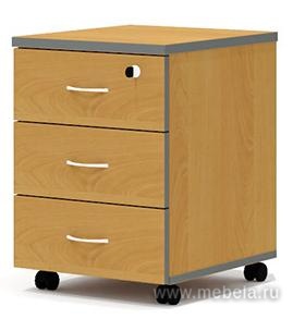 Тумба мобильная с колёсиками и замком, 3 ящика