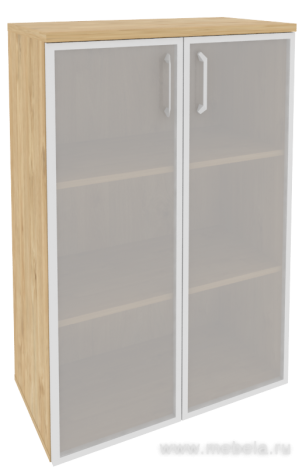 Офисный шкаф средний широкий (2 средних фасада стекло в раме)